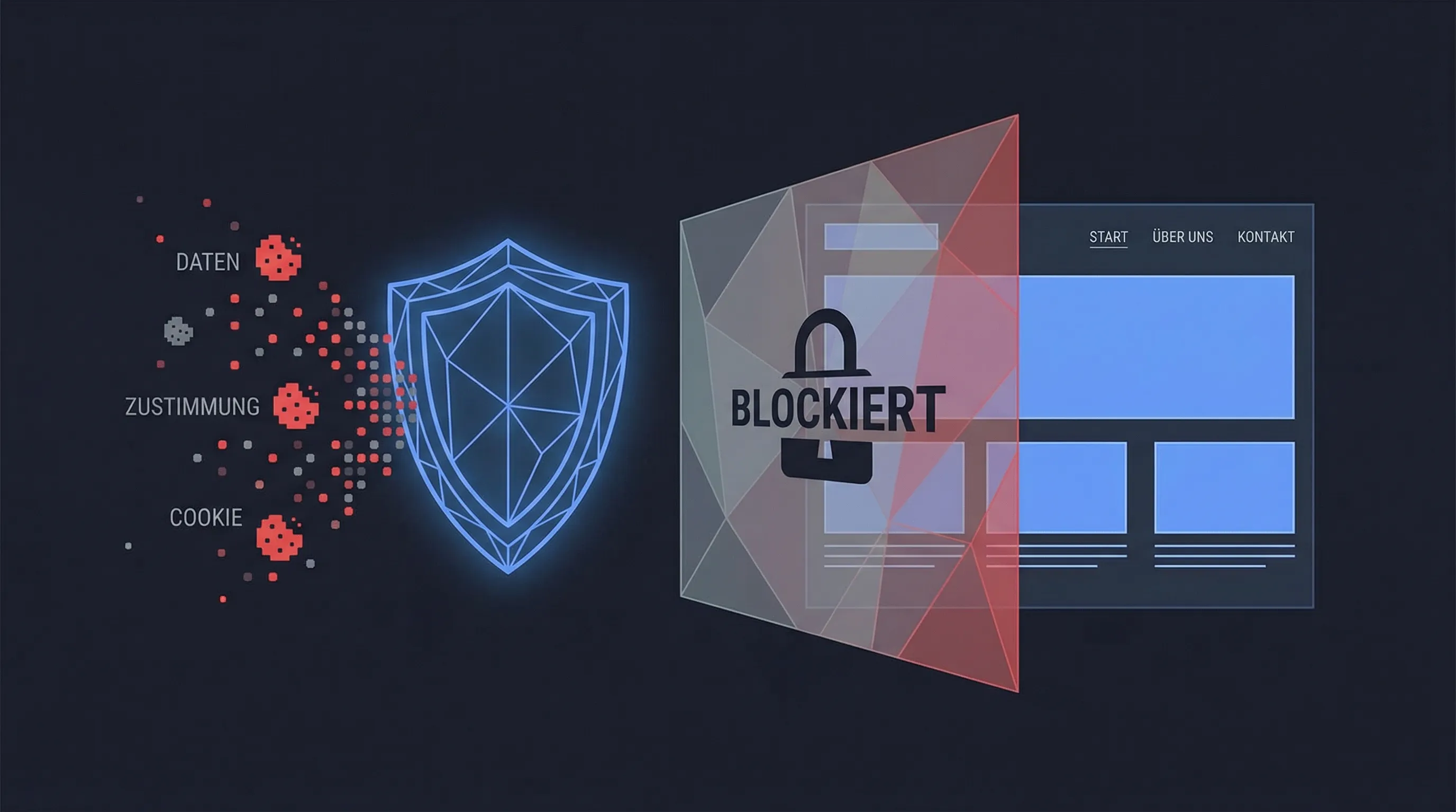Vergleich: Website mit nervigem Popup vs. cleane Website ohne Banner
