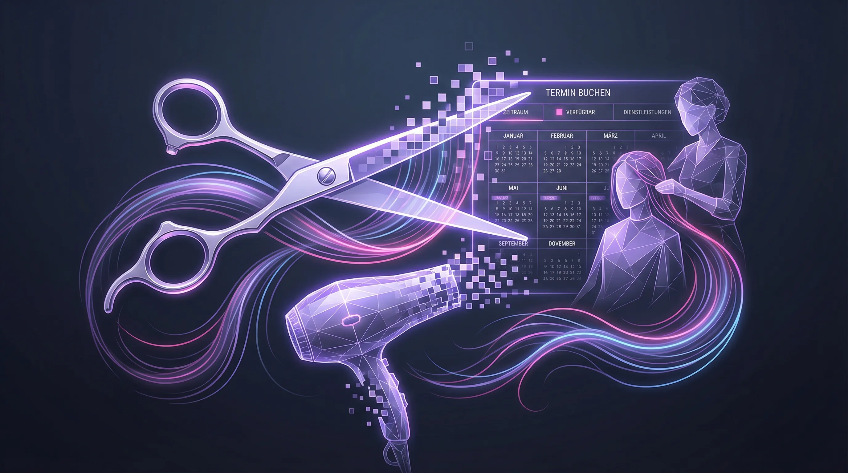 Stilvolle Website für einen Friseursalon auf dem Smartphone