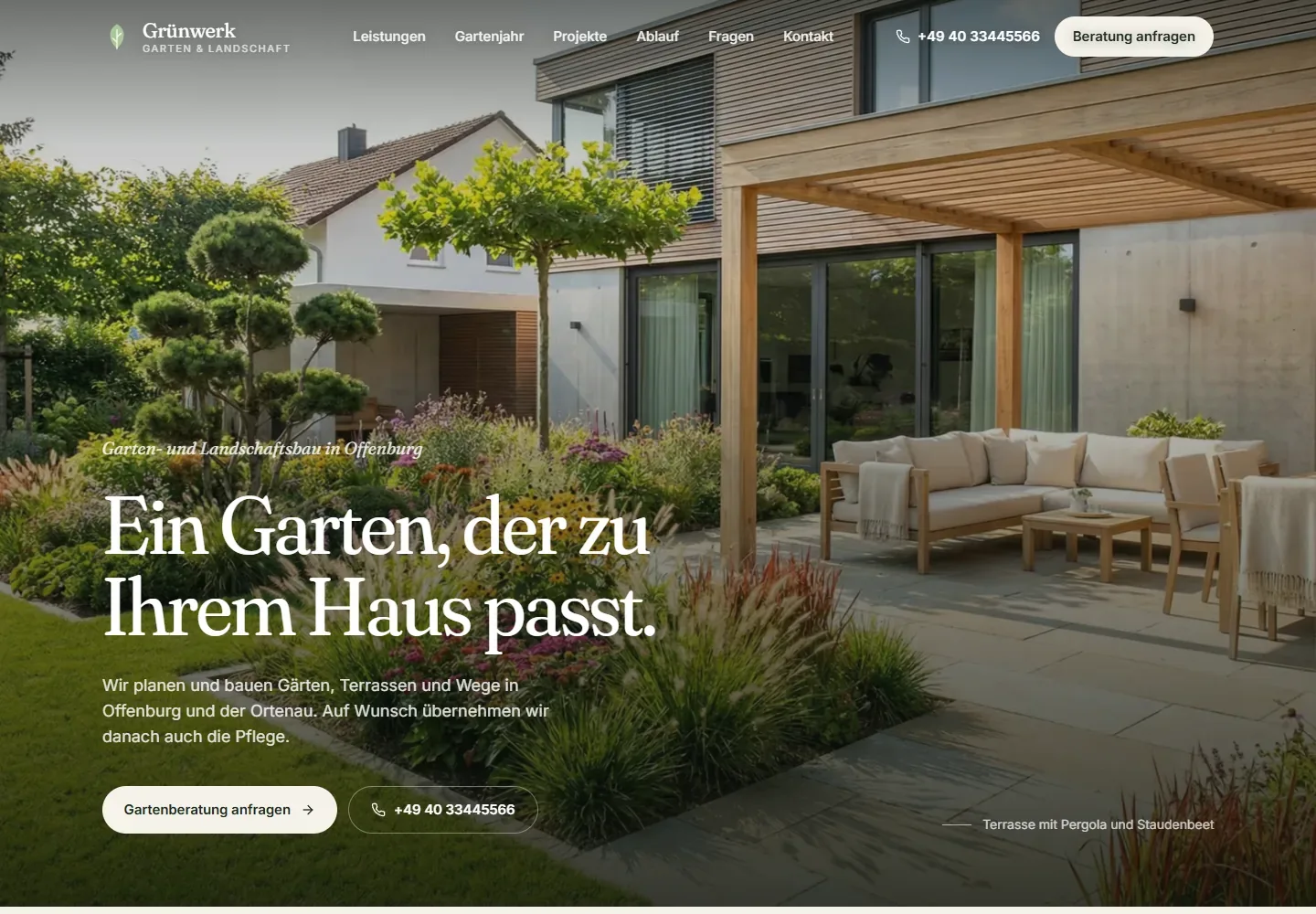 Website-Beispiel für Gartenbau & Landschaftsbau