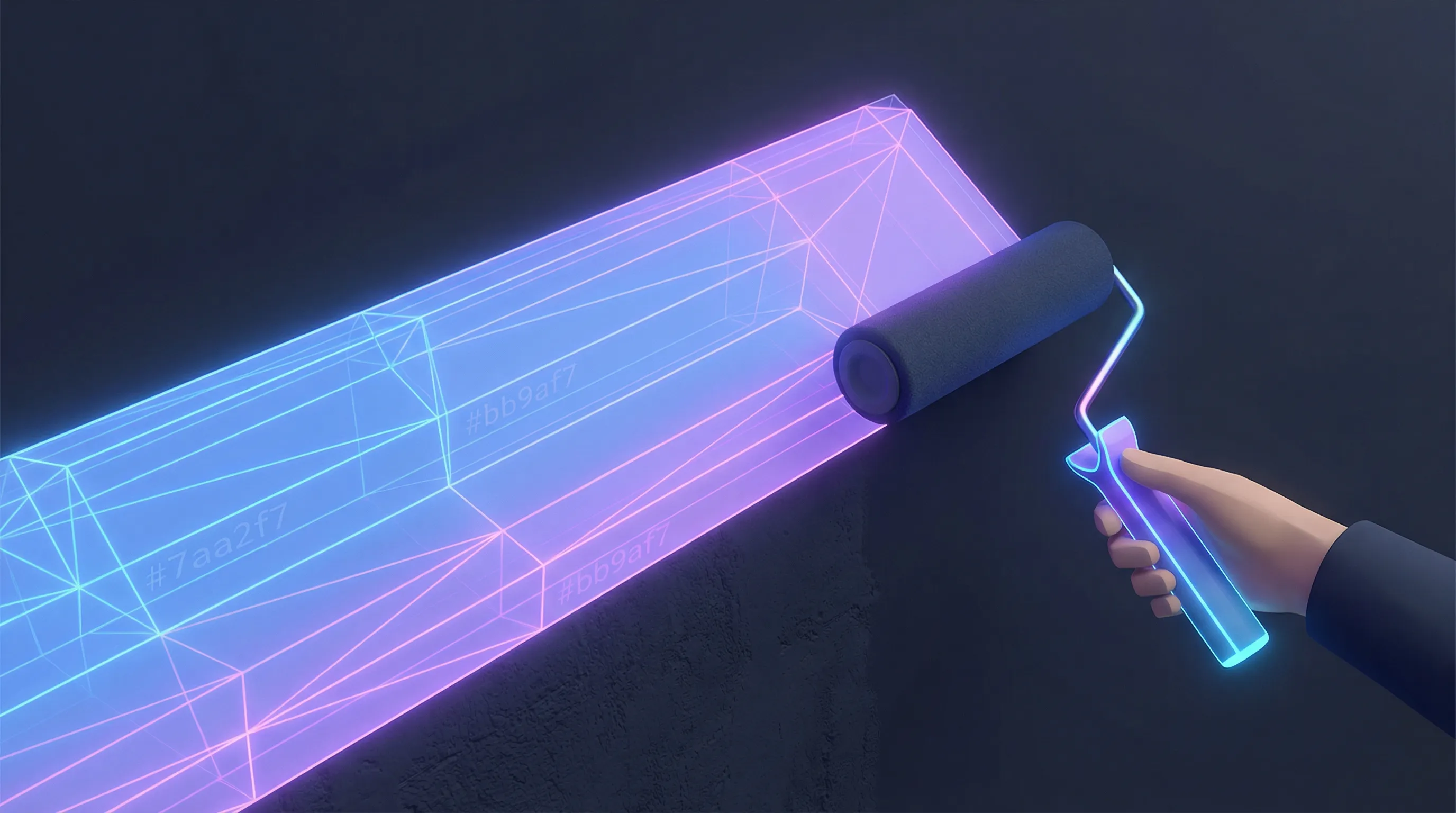 Farbfächer und Tablet mit moderner Maler-Website