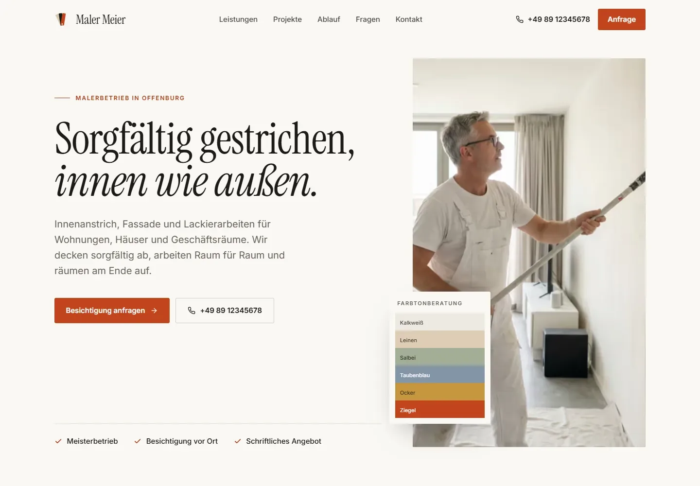 Vorschau: Website-Beispiel Handwerk