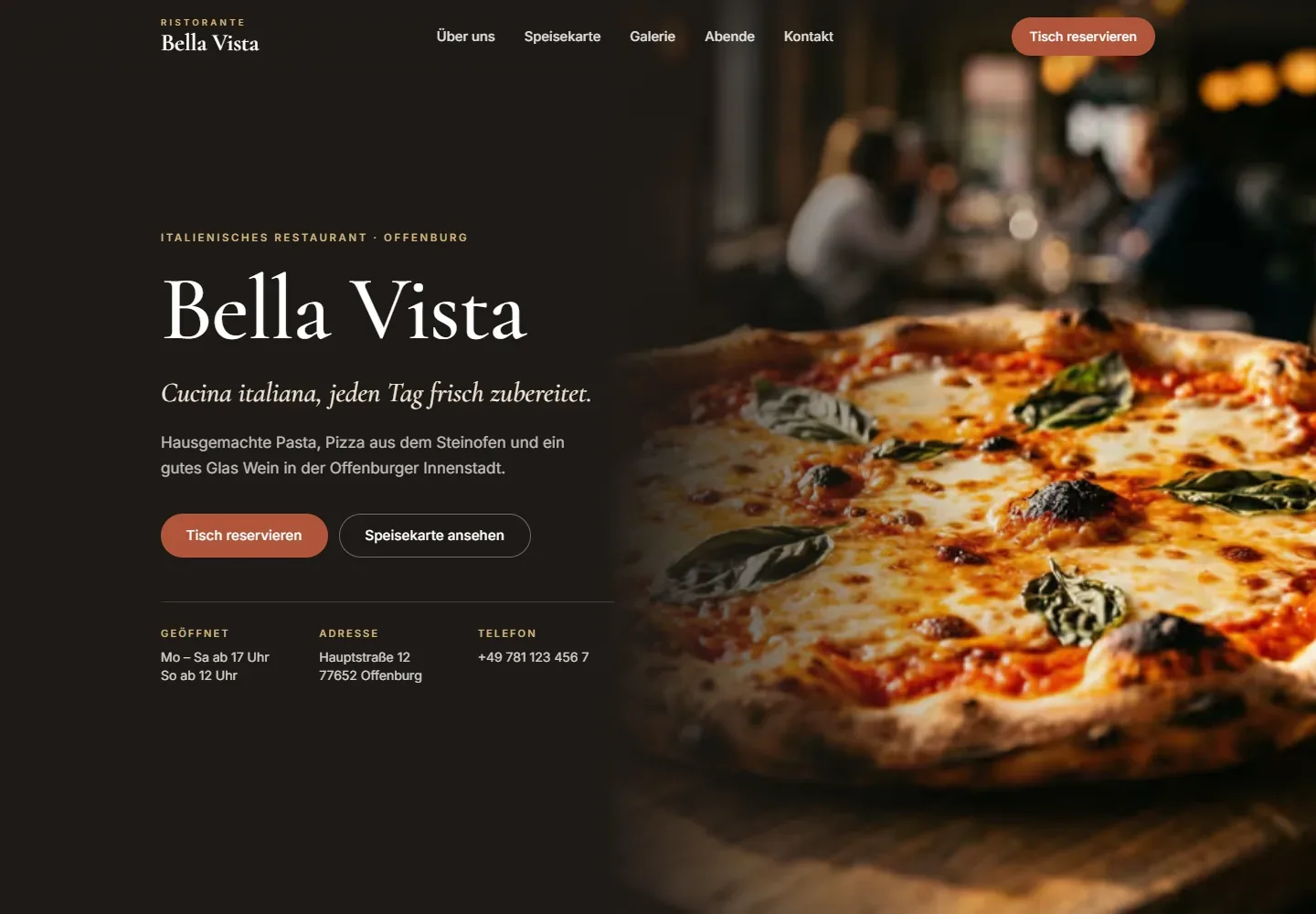 Vorschau: Website-Beispiel Gastronomie