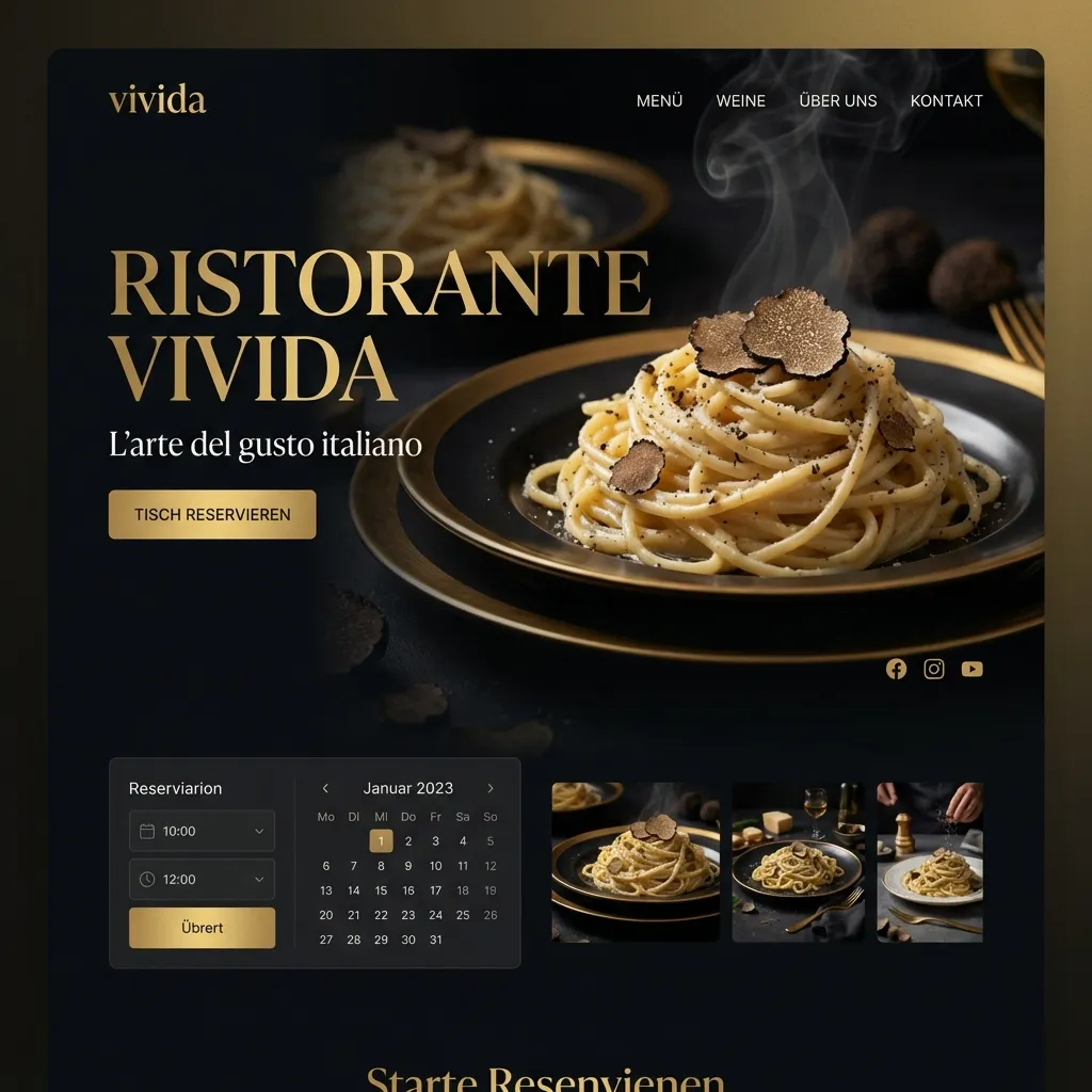 Website Design für Gastronomie Demo