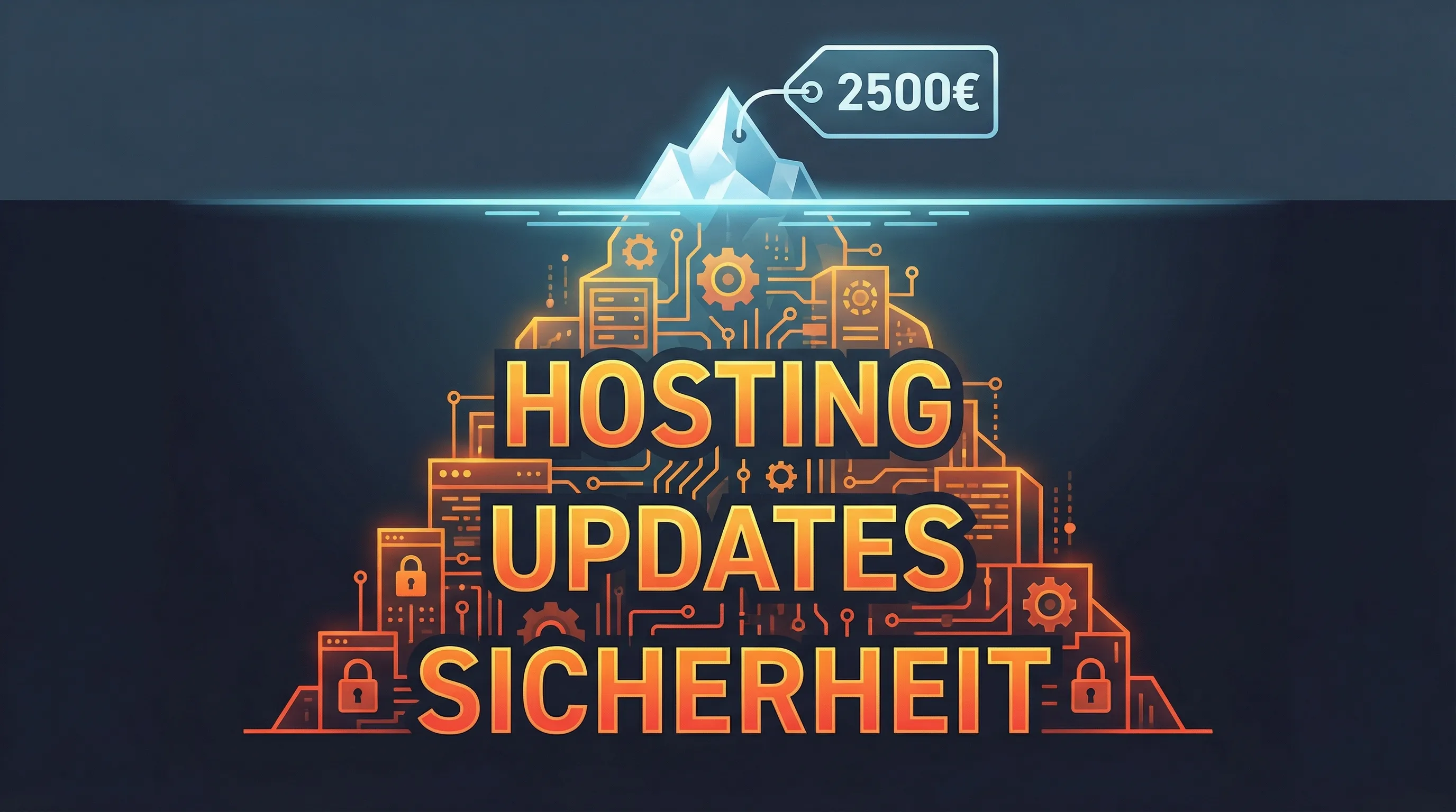 Eisberg als Sinnbild für sichtbare und laufende Website-Kosten